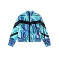 thumbnail image 6 of Yartina Kids Girls Sparkle Metallic Bomber Jacket Coat Zip-Up Sweatshirt Hip Hop Jazz Modern Dance Blue 14, 6 of 7