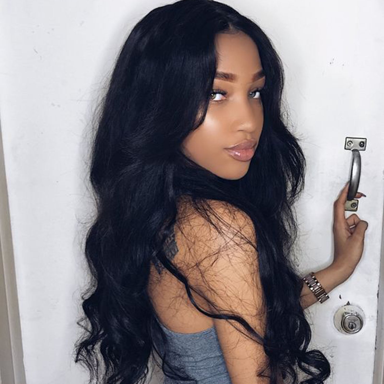 Small Body Lace Front Wig Human Hair Blend With High Temperature Fiber For Women Natural Looking Hairpiece