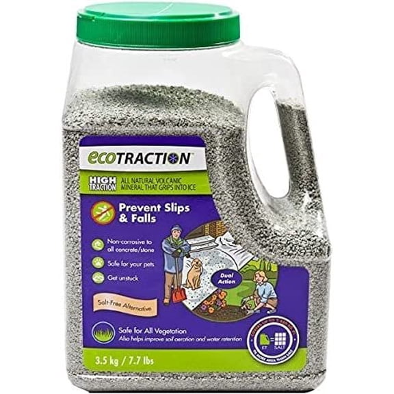 ecoTraction Pro Ice Traction Granules ET3RJ - All-Natural Volcanic Mineral - 7.7 lb Jug