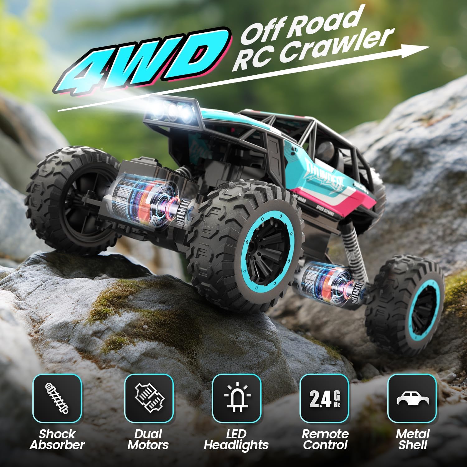 JoyStone 1:12 RC Monster Truck, 4WD Off-Road with LED Lights photo 7