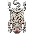 thumbnail image 1 of Handmade Himalayan Snow Tiger Animal Area Rug Carpet For Bedroom Living Room - White, 1 of 3