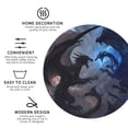 thumbnail image 3 of Yiaed Black And Blue Lightning Dragon Print Leather Coasters for Drinks - Cup Coasters Coffee Table Kitchen Table Bar, Home & Office Gifts Handmade Drink Coasters-Round Shape, 3 of 6