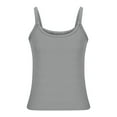 thumbnail image 5 of Scyoekwg Women's Spaghetti Strap Tank Top Crew Neck Basic Suspenders Tops Casual Ladies Tops Sling Shirts Solid Color Comfy Sleeveless Tops Summer Loose Blouses (Gray,S), 5 of 6