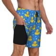 thumbnail image 2 of Fotbe Cute Yellow Rubber Ducks Men’s Swim Trunks Quick Dry Swim Shorts Board Shorts with Mesh Lining-Large, 2 of 9