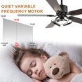 thumbnail image 6 of Bella Depot 52" Modern Black Ceiling Fan 6-Speed Reversible Chandelier With Light and Remote Control, 6 of 12
