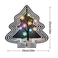thumbnail image 7 of Metal Hanging Christmas Tree Wind Spinner - Colorful Concentric Circle Design with Snowflakes for Festive Yard & Garden Decor, 7 of 7