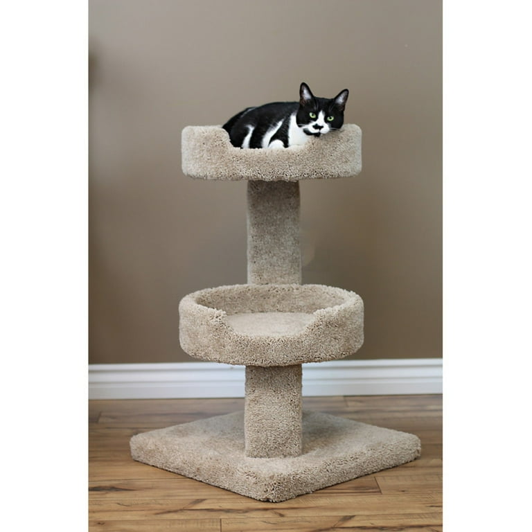 New Cat Condos Prestige Solid Wood Large Cat Sleeper Tree Beige Handcrafted Sturdy Comfortable Made in USA Walmart
