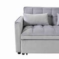 thumbnail image 5 of BSHTI 52.75-inch Pull-out Sleeper Sofa Bed, Velvet Upholstery, 3-Angle Adjustable Backrest, Storage Side Pocket, Twin-Size Loveseat Futon Sofa, Silver Gray, 5 of 15