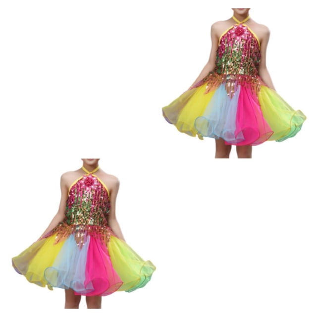 Minnieouse Vestido de baile de ballet para niños, tutú de tul, ropa de baile, ropa bordada para niños, equipo de bailarina, puesta en escena Type5 NO5