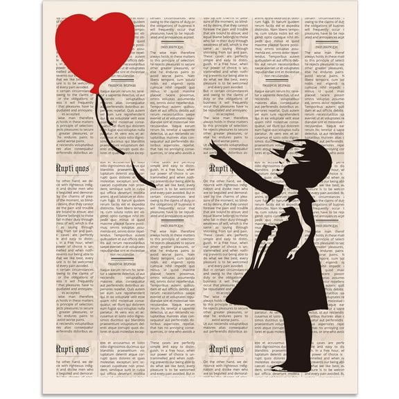 1 Pc Girls with Balloon Banksy Art Posters Unframed Inspirational Artwork Prints Picture Paper Dictionary Wall Art for Living Room Bedroom Office Street Decor 10.03x8.07(25.5x20.5cm) 1Sheet