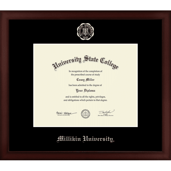 Millikin University Diploma Frame, Document Size 10" x 8"