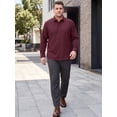 thumbnail image 2 of INSPIRE CHIC Men's Big & Tall Shirt Long Sleeve Button Down Casual Dress Shirts 2XL Burgundy, 2 of 5