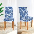 thumbnail image 3 of Yayeee 2 Pack Dining Chair Covers Stretch Parson Chairs Slipcovers Seat Protector, Blue Garden Pattern, 3 of 6