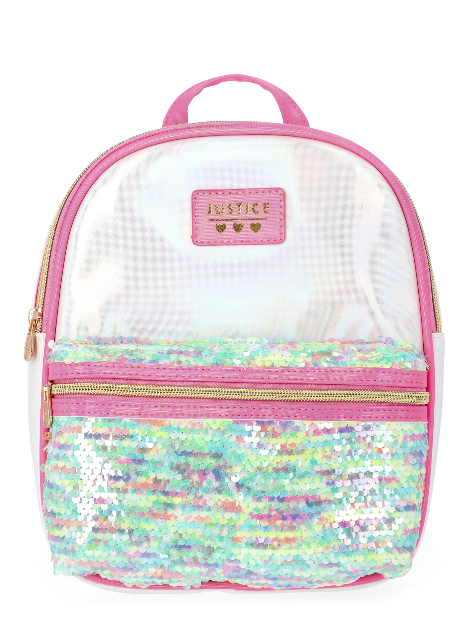 Justice Girls Silver Pocket Mini Backpack