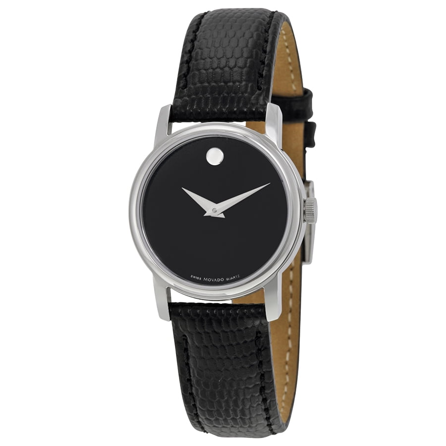 movado black leather