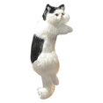 thumbnail image 2 of GUOOL Statue de Chat Câlin Simulation Suspendue Sculptures de Chat Moderne Réalistes pour Bureau Jouet Blanc Noir, 2 of 9