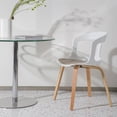 thumbnail image 2 of STARWAY White Dining Chairs Set of 2, with Plywood feet and Polypropylene Shell, with Cushion, 2 of 10