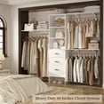 thumbnail image 5 of Homieasy 20.2‘’ - 96‘’ W Closet System, Walk In Closet Organizer with 3 Shelving Towers, Heavy Duty Clothes Rack with 3 Drawers, Built-In Garment Rack, White, 5 of 9