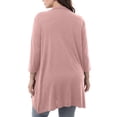 thumbnail image 5 of BUIGTTKLOP Plus Size Lightweight Cardigan for Women Open Front Long Sleeve Soft Cover Ups Casual Loose Shrug Jacket with Pockets, 5 of 8