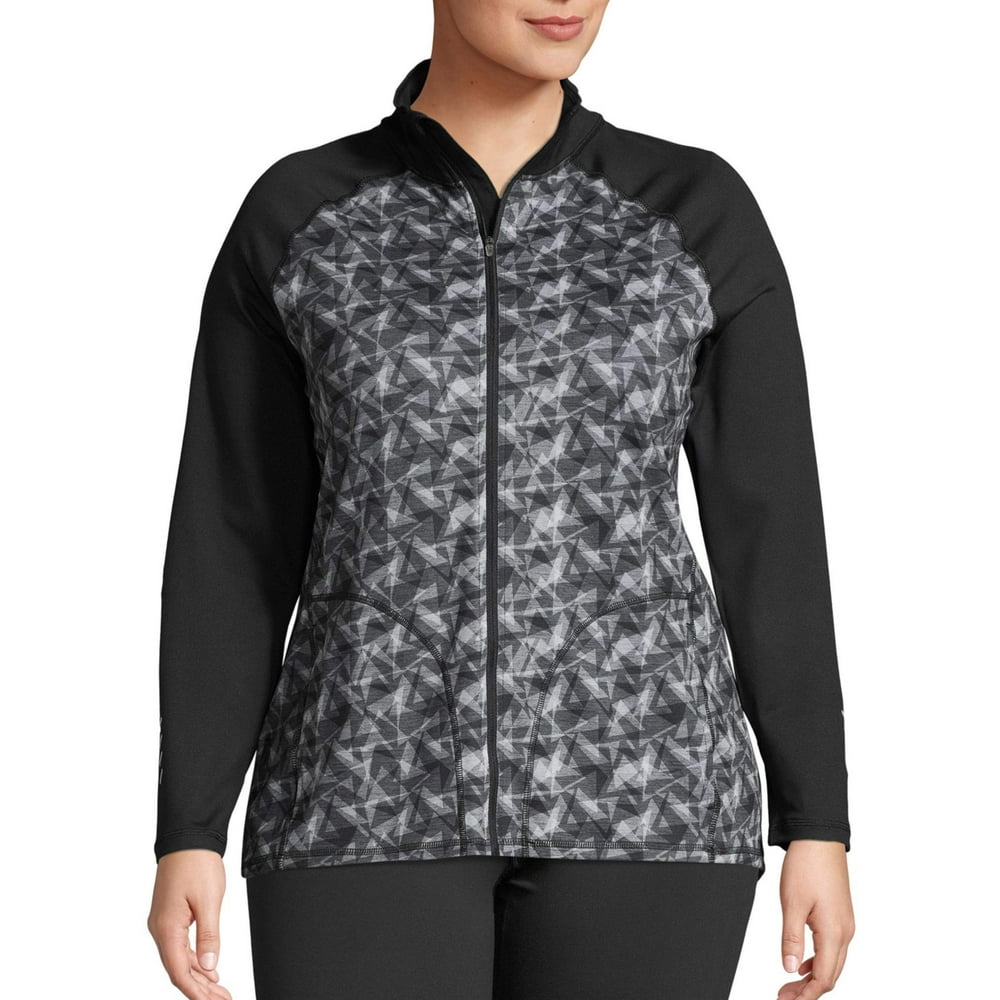 Just My Size Just My Size Women's Plus Size Active Full Zip Mock Neck
