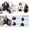 thumbnail image 3 of Agnes Orinda Women's  Plus Size Office Work Short Sleeve Button Pockets Blazers Jackets 4X White, 3 of 8
