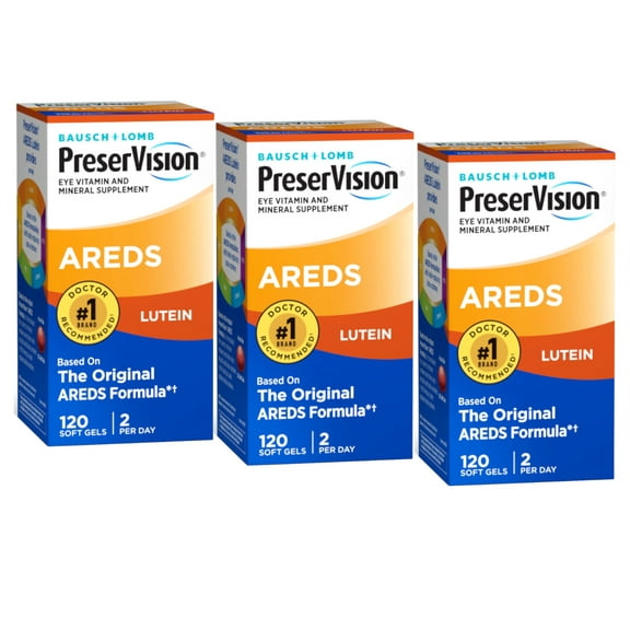 Preservision Eye Vitamin & Mineral Supplement Areds Lutein Softgels 120 Ct, 3-Pack