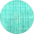 thumbnail image 1 of Ahgly Company Machine Washable Indoor Round Persian Turquoise Blue Traditional Area Rugs, 7' Round, 1 of 4