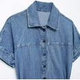 thumbnail image 4 of Fashionable lapel tie up casual denim short dress, 4 of 4