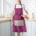 thumbnail image 3 of Neinkie Tablier de Cuisine en Coton Lin Imperméable avec Poches - Longues Attaches Sangle de Cou Réglable - Tabliers de Cuisine Unisexes pour Femmes Chef, 3 of 7