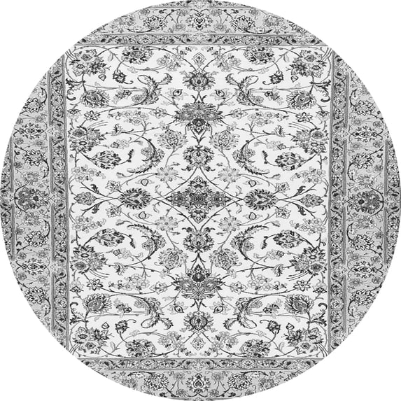 Ahgly Company Indoor Round Persian Gray Traditional Area Rugs, 8' Round
