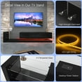 thumbnail image 7 of Royard Oaktree High Gloss TV Stand w/LED Lights, Charge Station, and Glass Shelves for TVs up to 75", 7 of 7