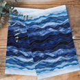 thumbnail image 4 of Navy Blue Ombre 1 Pack Kitchen Towel, Water Absorbent Dish Towel, Modern Moire Abstract Art Luxury Decorative Hand Towels - Quick Drying Cloth for Cooking Baking, 18x28 Inch, 4 of 8