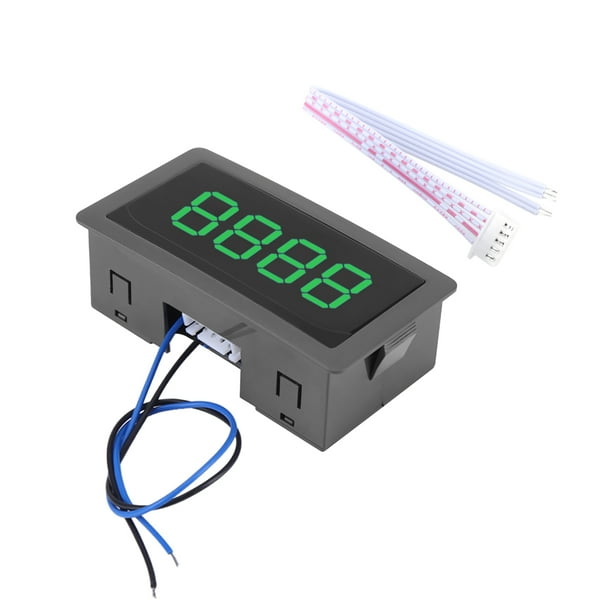 Pantalla digital LED de CC de 4 dígitos, 0-9999, arriba/abajo, más/menos, panel, contador, medidor, verde