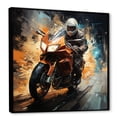 thumbnail image 2 of Designart "Motorcycle Thrill Ride" Motorcycle Floater Framed Wall Art Living Room, 2 of 5