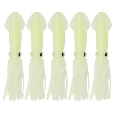 Splihome Upgrade Your Fishing Tackle with 5Pcs Luminous Soft Squid Jig Octopus Bait