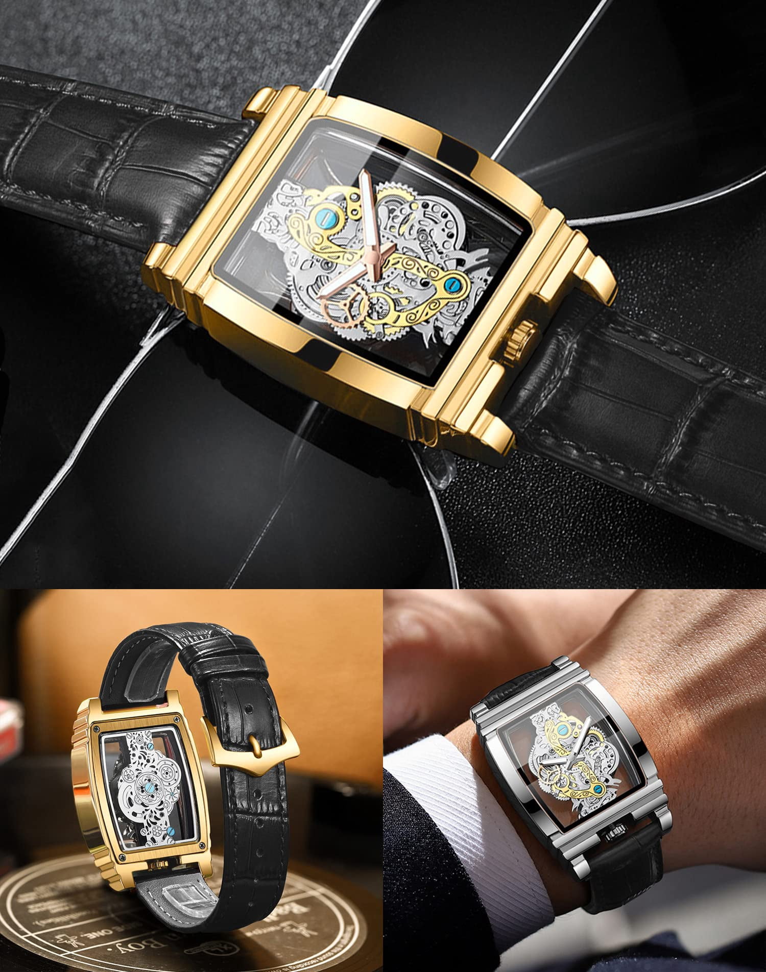 Skeleton Watch for Men - Leather, 30M Water Resistant, Luminous Markers | Stylish Business Watch