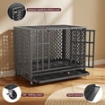 thumbnail image 5 of Ironovahome 38" Heavy Duty Steel Dog Crate for Small Dogs, Chew Proof & Escape Proof Dog Cage for High Anxiety Dogs, Indoor Small Dog Kennel with Wheels & Removable Tray, 5 of 5