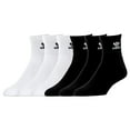 thumbnail image 2 of 6 Pack Mens Adidas Originals Quarter Crew Socks White/Black 6-12, 2 of 2