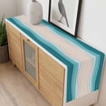 thumbnail image 4 of Blue Stripes Table Runner - 108 Inch Long, Kitchen Dining Table Runner Dresser Scarves, Modern Gradient Abstract Striped Lines Farmhouse Decor for Coffee Tables Wedding Party Banquet, 4 of 8