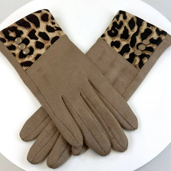 VIA FIORE - Women'S Animal Print Winter Gloves