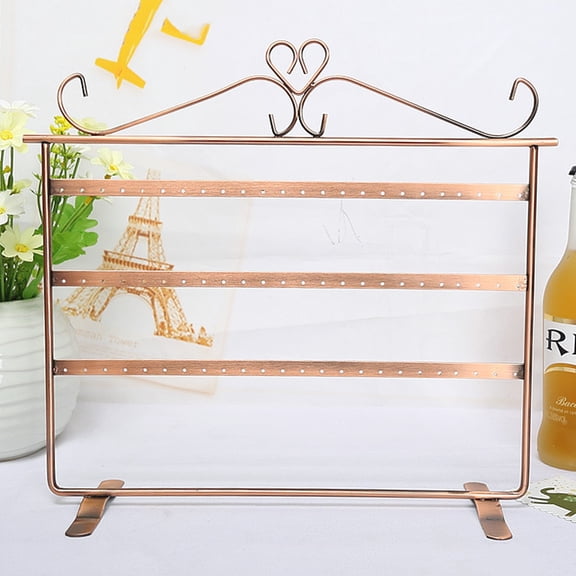 OUNONA Coffee Finish Earring Rack Holder - Portable Jewelry Organizer with Elegant Design for Practical Storage