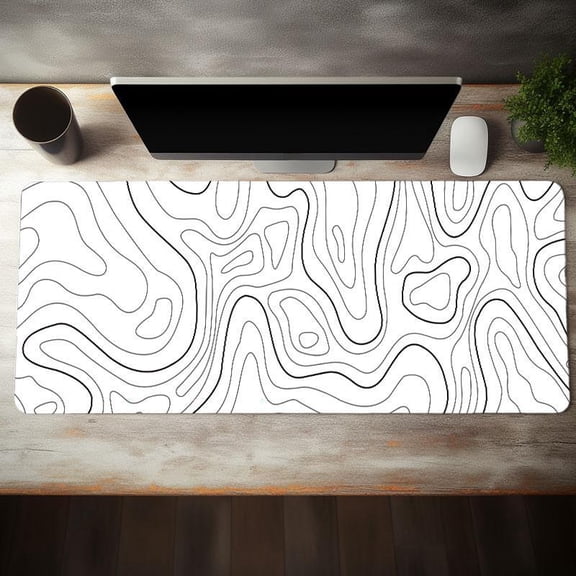 HELLOYOUNG 40x90cm Large Geometric Pattern Gaming Mouse Pad, Anti-Slip Rubber Base, Extended Size Mouse Mat for Office & Desktop Accessories Compatible with Laptop & PC Computer
