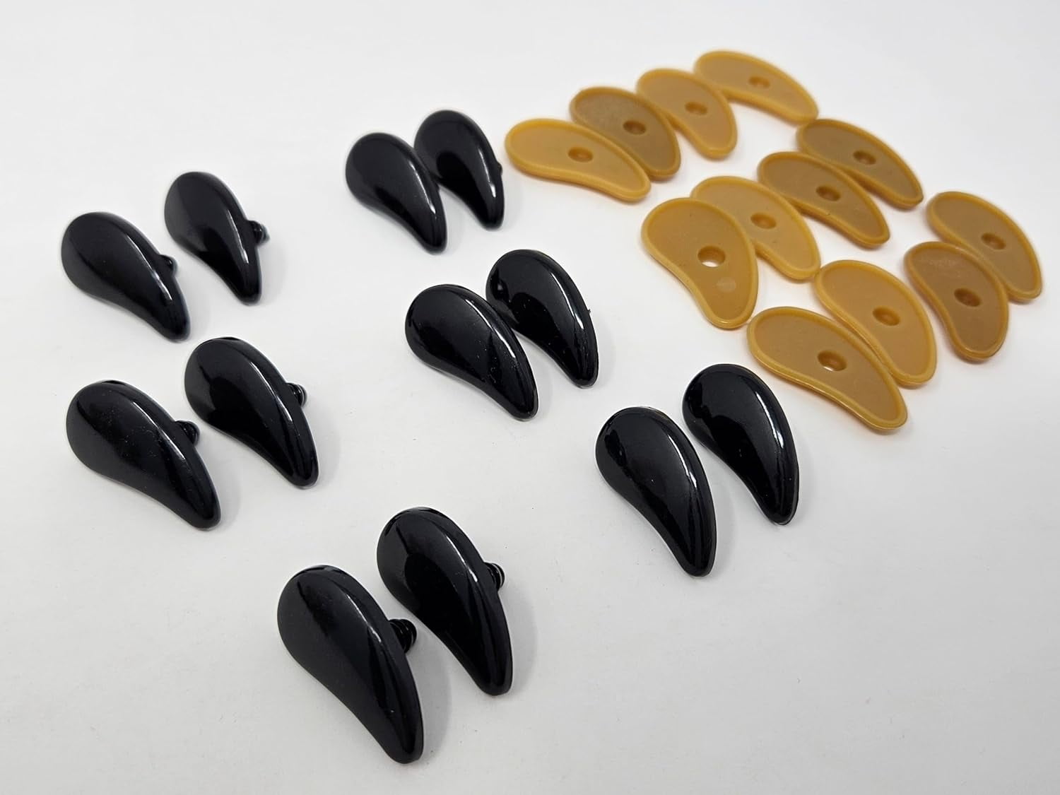 Pair of Zim's 18mm Angled Black Plastic Safety Eyes for Craft Amigurumi or Puppets (Pack of 6)
