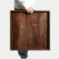 thumbnail image 2 of KINWELL Square Black Walnut Wood Serving Tray Ottoman Tray with Handles 22"x22"x2", 2 of 5