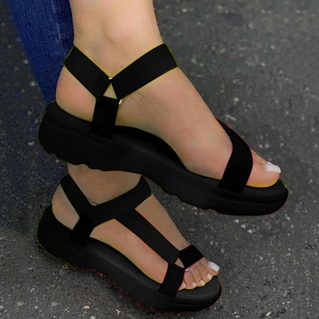 

Fidelma Women s sandals Summer Womans Casual Shoes Comfortable Open Toe Non-Slip Beach Slippers Sandals Black-40
