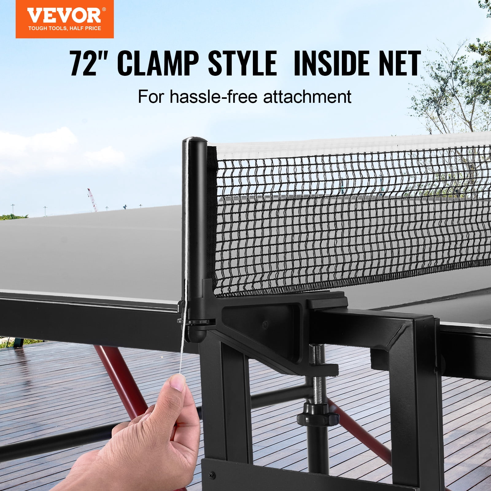 VEVOR Ping Pong Table,Professional Table Tennis Game, Indoor/Outdoor All Weather Aluminum Table Tennis Table,Portable Foldable Table with Quick Clamp Net & Large Lockable Wheels