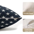 thumbnail image 5 of 4th of July Patriotic Pillow Covers 12x20 Inch Set of 2 American Stars Blue Decorative Pillow Cases Memorial Independence Day Linen Cushion Case Farmhouse Home Decor For Sofa Couch Porch Outdoor, 5 of 6