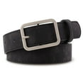 thumbnail image 3 of Square Antique Buckle Jean Fuax Suede Leather Belt Black One Size, 3 of 3