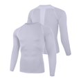 thumbnail image 2 of hoksml Men's Raglan Long Sleeve Compression Shirt, Crew Neck Back Mesh Panel Slim Cut Quick Dry Athletic Base Layer in Solid Colors, 2 of 8