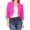 Z03_Hot Pink, variant on Women's Summer Cardigan Half Sleeve Cropped Jacket Bolero, Black 3XL